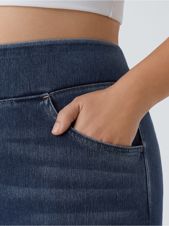 Halara Flex Denim Wide Leg Jeans High Waisted Stretch Pull-On Pockets NWT 2X - Picture 4 of 7